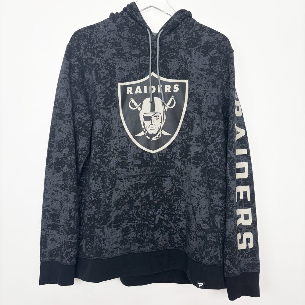 Fanatics Men's Black & Silver Las Vegas Raiders Hoodie Sweatshirt L